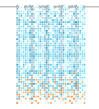 EISL Duschvorhang Blau/Orange Mosaikmuster 200x180x0,2 cm