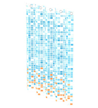 EISL Duschvorhang Blau/Orange Mosaikmuster 200x180x0,2 cm