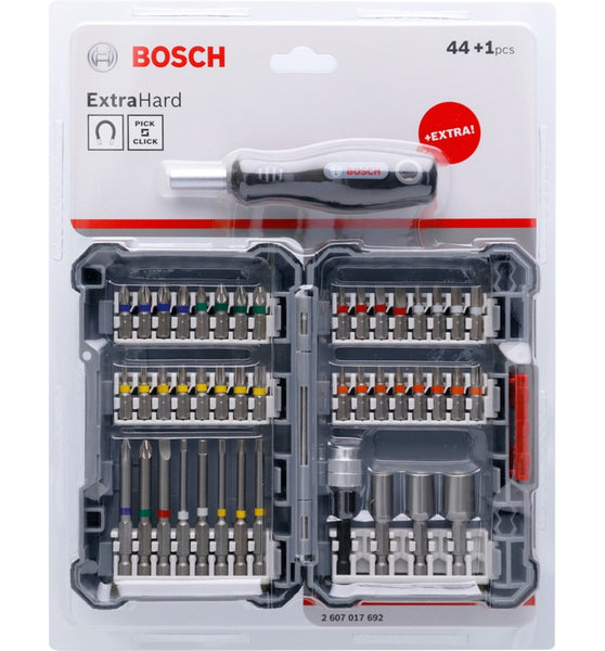 Bosch Pick & Click Bit-Satz "ExtraHard" + Griff, 45-teilig