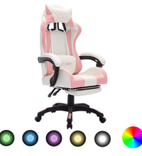 Gaming-Stuhl mit RGB LED-Leuchten aus Kunstleder in verschiedenen Farben