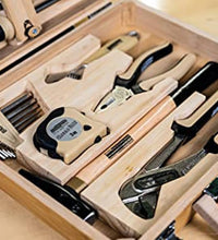 Brüder Mannesmann 24-tlg. Werkzeug-Set Bambus-Werkzeugkoffer
