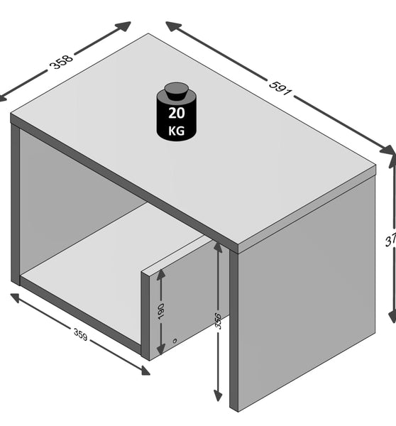 FMD Couchtisch 2-in-1 59,1×35,8×37,8 cm Weiß