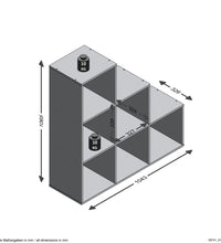 FMD Raumteiler 6 Fächer 104,3x32,6x106,5 cm Sandeiche-Optik