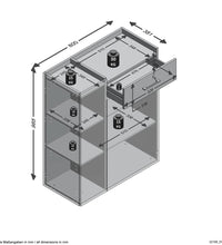 FMD Kommode mit 2 Türen und 1 Schublade Sandeiche-Optik und Lavagrau