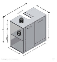 FMD Waschbeckenunterschrank mit 2 Türen Matera Dunkelgrau