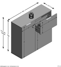FMD Kommode mit Schublade und Türen 89,1x31,7x81,3 cm Schwarz