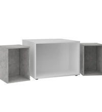 Couchtisch mit 2 Beistelltischen 67,5x67,5x50 cm Weiß Beton-Optik