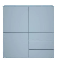 FMD Schrank mit 3 Schubladen und 3 Türen 99x31,5x101,2 cm Blau