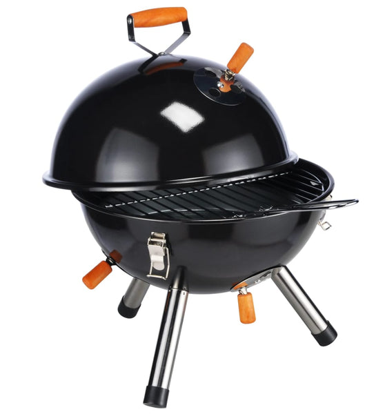 HI Mini-Holzkohlegrill Schwarz