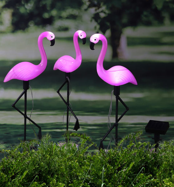 HI Solar LED Gartenleuchten Flamingo 3-tlg.