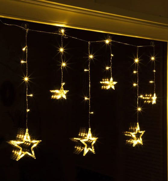 HI Sternen-Lichtervorhang Fairy mit 63 LEDs