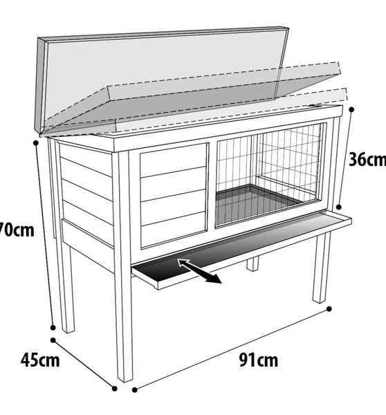 Kaninchenstall Bunny 90 91x45x70 cm Braun