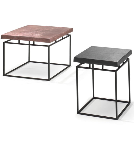 2-tlg. Couchtisch-Set Aron Metal Grau und Rostbraun