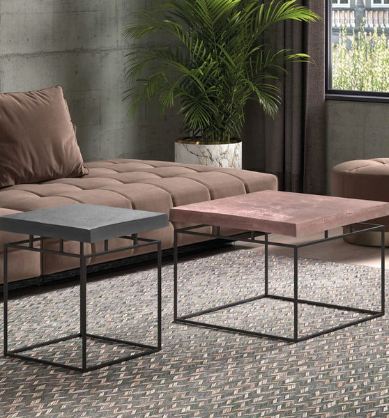 2-tlg. Couchtisch-Set Aron Metal Grau und Rostbraun