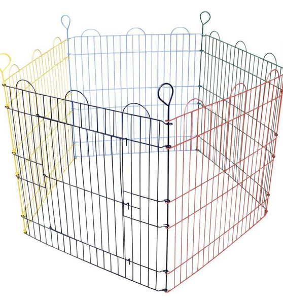 Kaninchen-Laufstall Pentagon 5-tlg. 90x60 cm Mehrfarbig