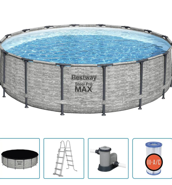 Power Steel Swimming Pool Rund 488x122 cm
