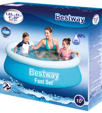 Fast Set Aufblasbarer Pool Rund 183x51 cm Blau