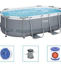 Power Steel Oberirdischer Pool Oval 305x200x84 cm