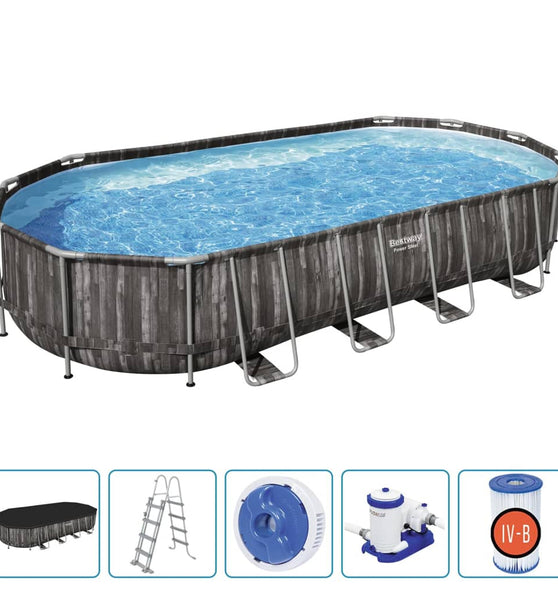 Swimmingpool-Set Oval 7,32x3,66x1,22 m