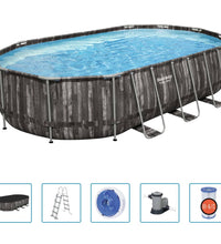 Bestway Power Steel Swimmingpool-Set Oval 488x305x107 cm