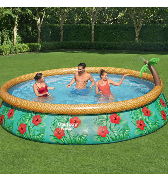 Bestway Fast Set Aufblasbares Pool-Set Paradise Palms 457x84 cm