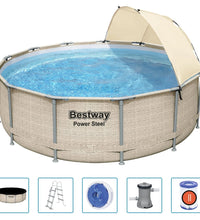Bestway Power Steel Swimmingpool-Set mit Dach 396x107 cm