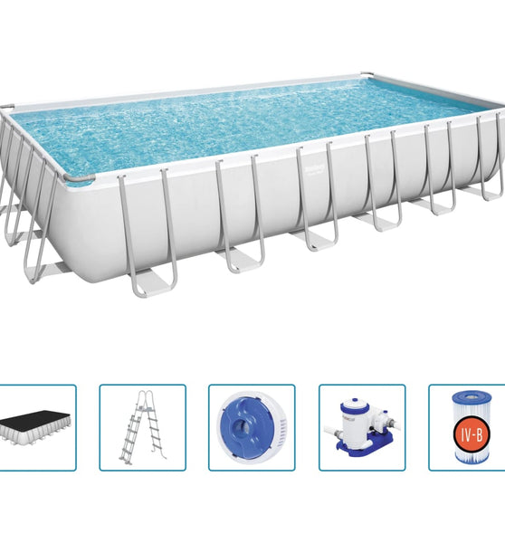 Power Steel Swimmingpool-Set Rechteckig 732x366x132 cm