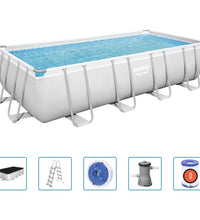Power Steel Swimmingpool-Set Rechteckig 488x244x122 cm