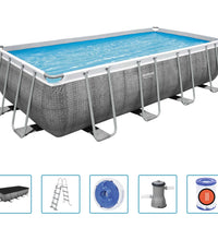 Power Steel Swimmingpool-Set Rechteckig 488x244x122 cm