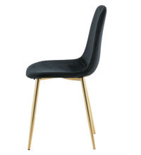 Esszimmerstühle 2 Stk. Polar Samt Schwarz und Messing