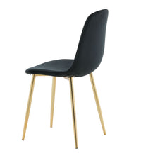Esszimmerstühle 2 Stk. Polar Samt Schwarz und Messing