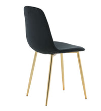 Esszimmerstühle 2 Stk. Polar Samt Schwarz und Messing