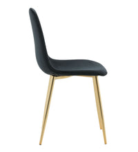Esszimmerstühle 2 Stk. Polar Samt Schwarz und Messing