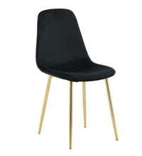Esszimmerstühle 2 Stk. Polar Samt Schwarz und Messing