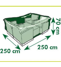 Nature Gartenmöbelabdeckung für niedrigen Tisch Stühle 250x250x70 cm