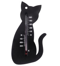 Nature Garten Wandthermometer Katzenform Schwarz