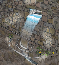 Ubbink Wasserfall-Element Nevada 30cm mit LED-Beleuchtung Edelstahl