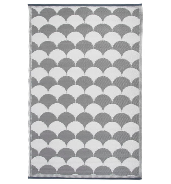 Esschert Design Outdoor-Teppich 180x121 cm Grau und Weiß OC24