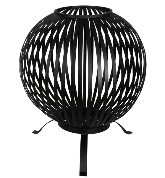 Esschert Design Feuerkorb Ball Gestreift Schwarz Kohlenstoffstahl FF400
