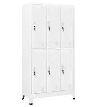 Schließfachschrank mit 6 Fächern Stahl 90x45x180 cm Grau