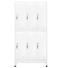 Schließfachschrank mit 6 Fächern Stahl 90x45x180 cm Grau