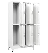 Schließfachschrank mit 6 Fächern Stahl 90x45x180 cm Grau