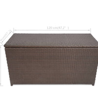 Garten-Auflagenbox Braun 120x50x60 cm Poly Rattan