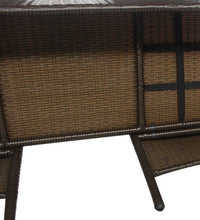 Gartensofa 2-Sitzer mit Teetisch Poly Rattan Braun