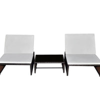 Outdoor-Lehnstühle 2 Stk. mit Tisch Braun Poly Rattan