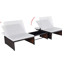 Outdoor-Lehnstühle 2 Stk. mit Tisch Braun Poly Rattan