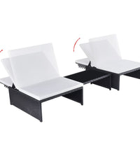 Outdoor-Lehnstühle 2 Stk. mit Tisch Schwarz Poly-Rattan