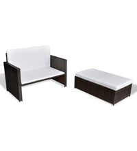 Gartensofa Poly Rattan Braun