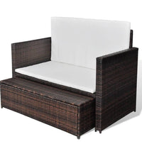 Gartensofa Poly Rattan Braun