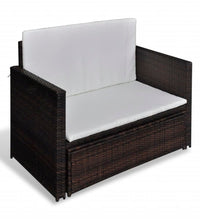 Gartensofa Poly Rattan Braun